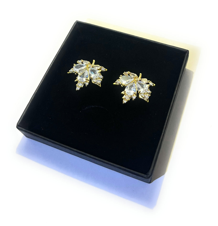 Boucles d'Oreilles Feuilles De Cristal - Sani Jewelry