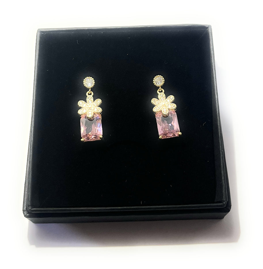 Boucles d'Oreilles Fleurs Roses - Sani Jewelry