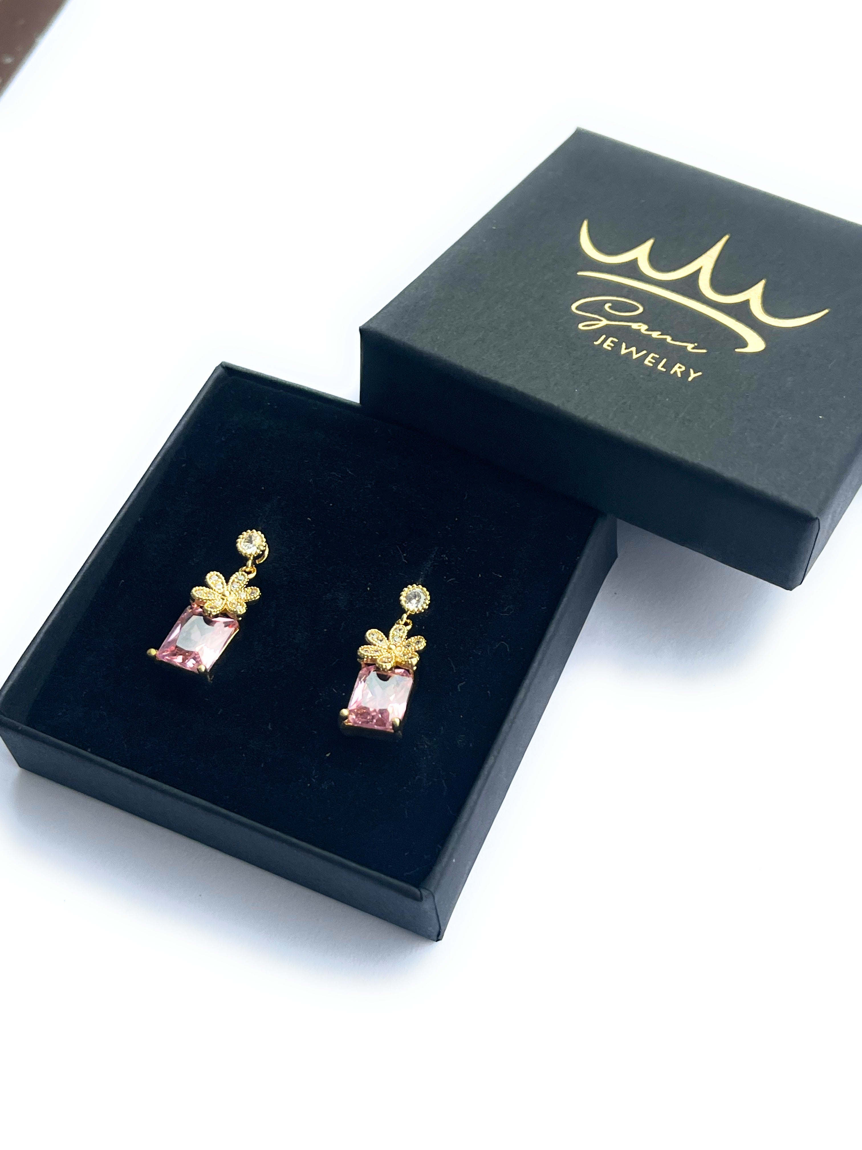 Boucles d'Oreilles Fleurs Roses - Sani Jewelry