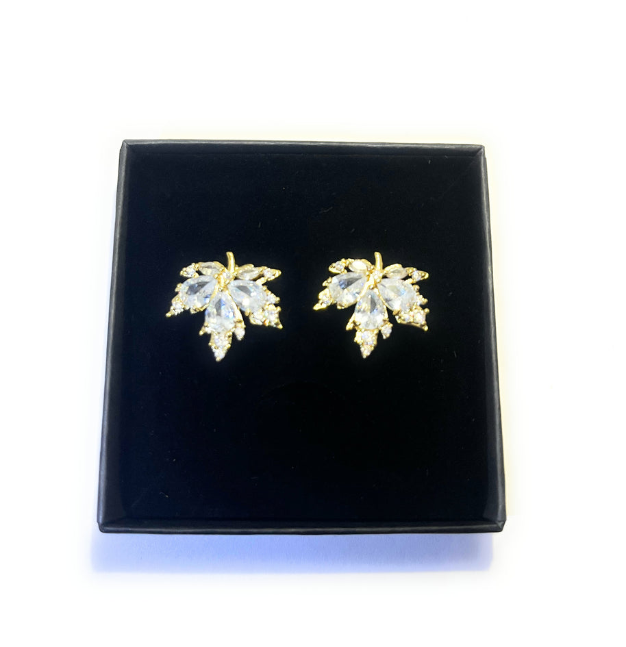 Boucles d'Oreilles Feuilles De Cristal - Sani Jewelry