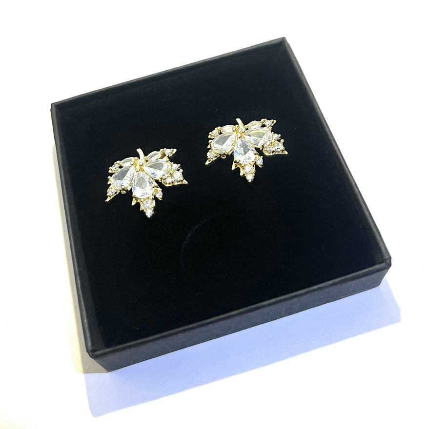 Boucles d'Oreilles Feuilles De Cristal - Sani Jewelry