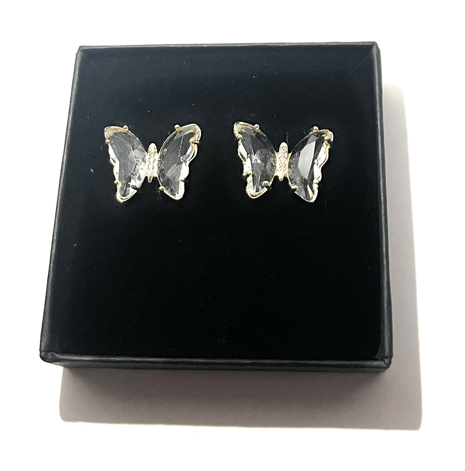 Boucles d'Oreilles Papillons Cristallins - Sani Jewelry