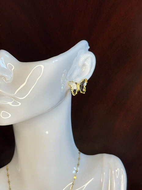 Boucles d'Oreilles Papillons Cristallins - Sani Jewelry
