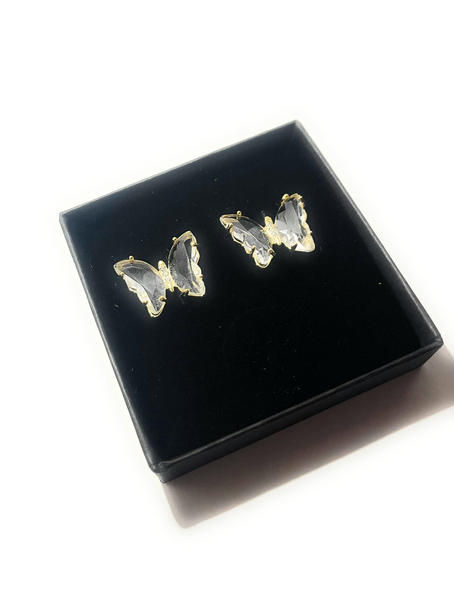 Boucles d'Oreilles Papillons Cristallins - Sani Jewelry