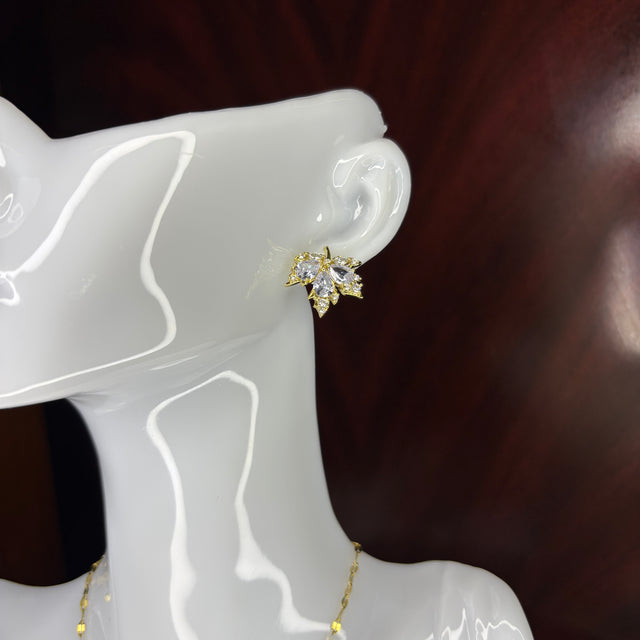 Boucles d'Oreilles Feuilles De Cristal - Sani Jewelry