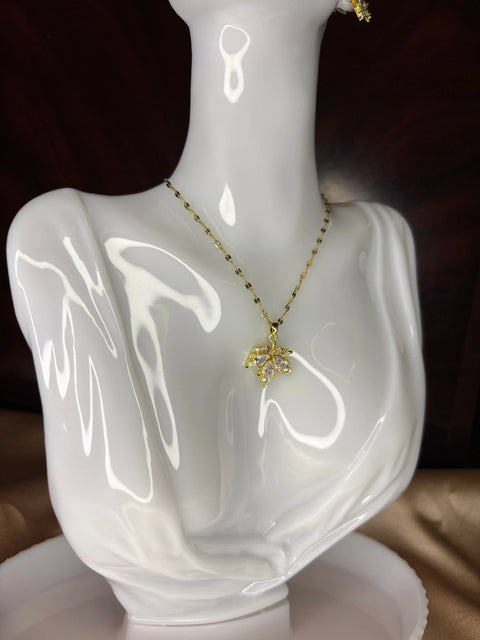 Collier Feuille De Cristal - Sani Jewelry