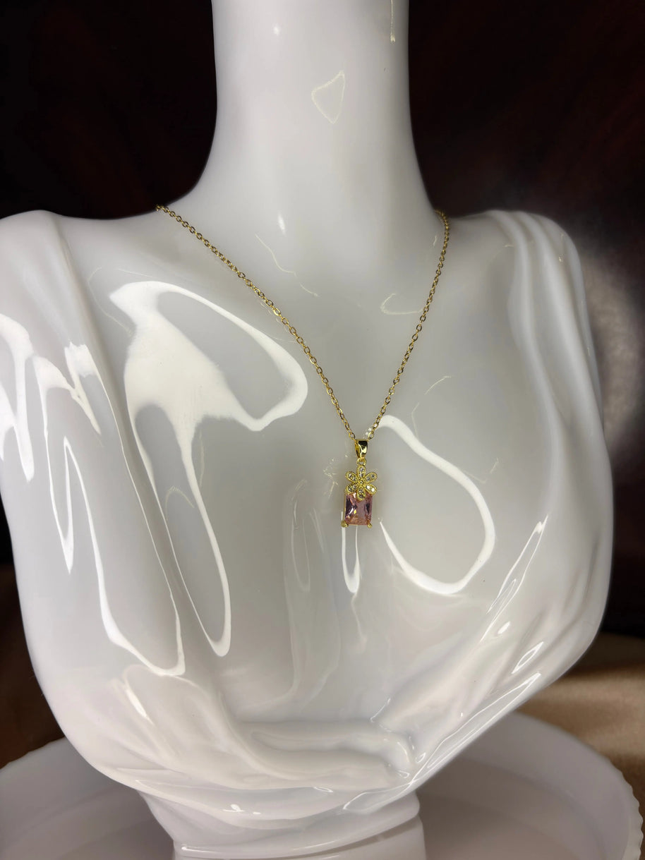 Collier Fleur Rose - Sani Jewelry