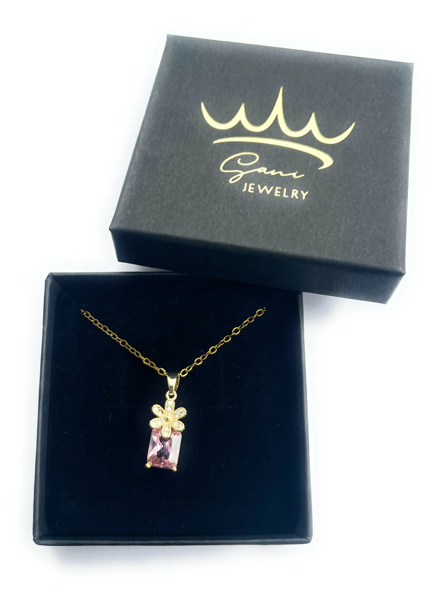 Collier Fleur Rose - Sani Jewelry
