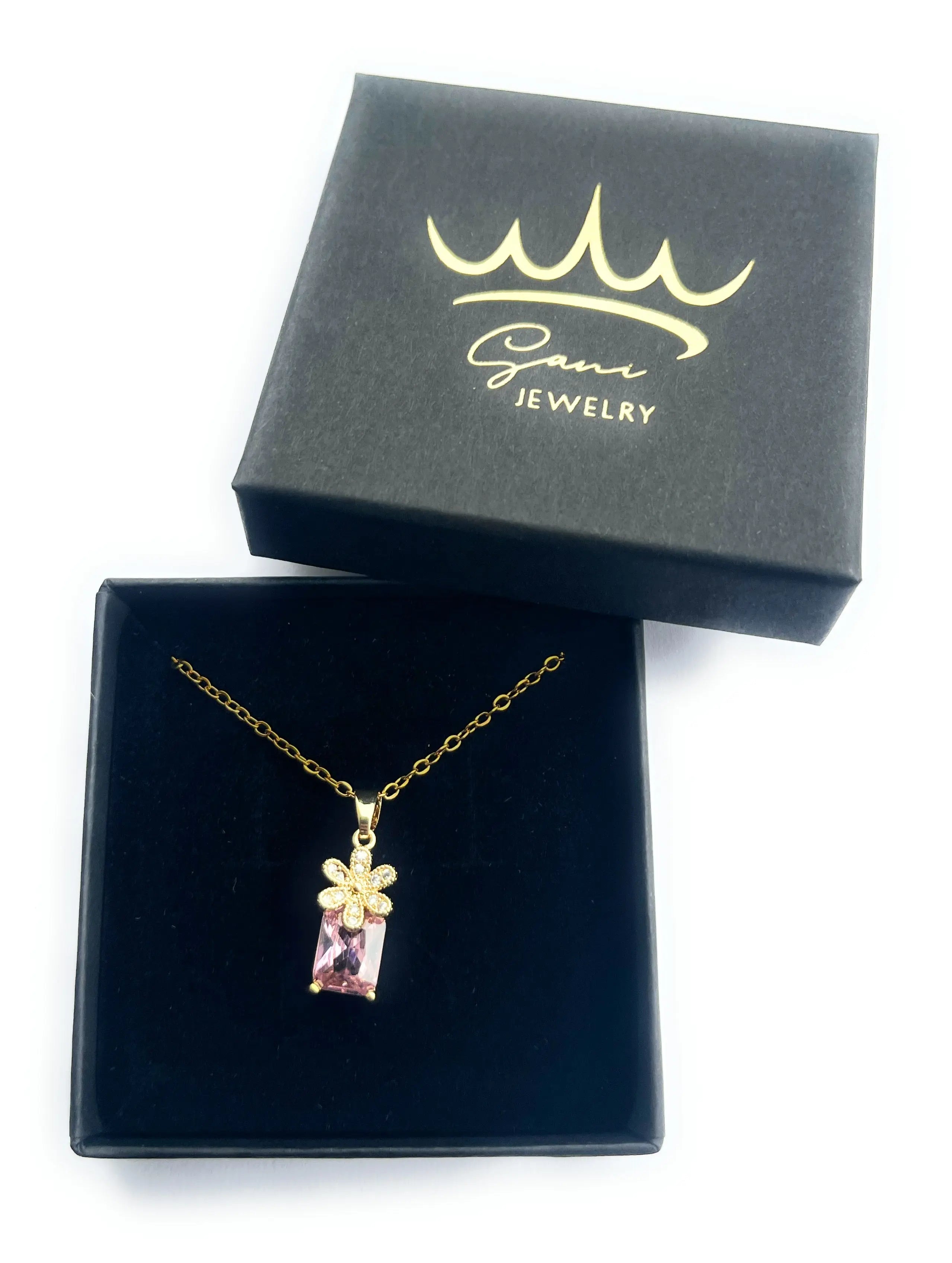 Collier Fleur Rose - Sani Jewelry