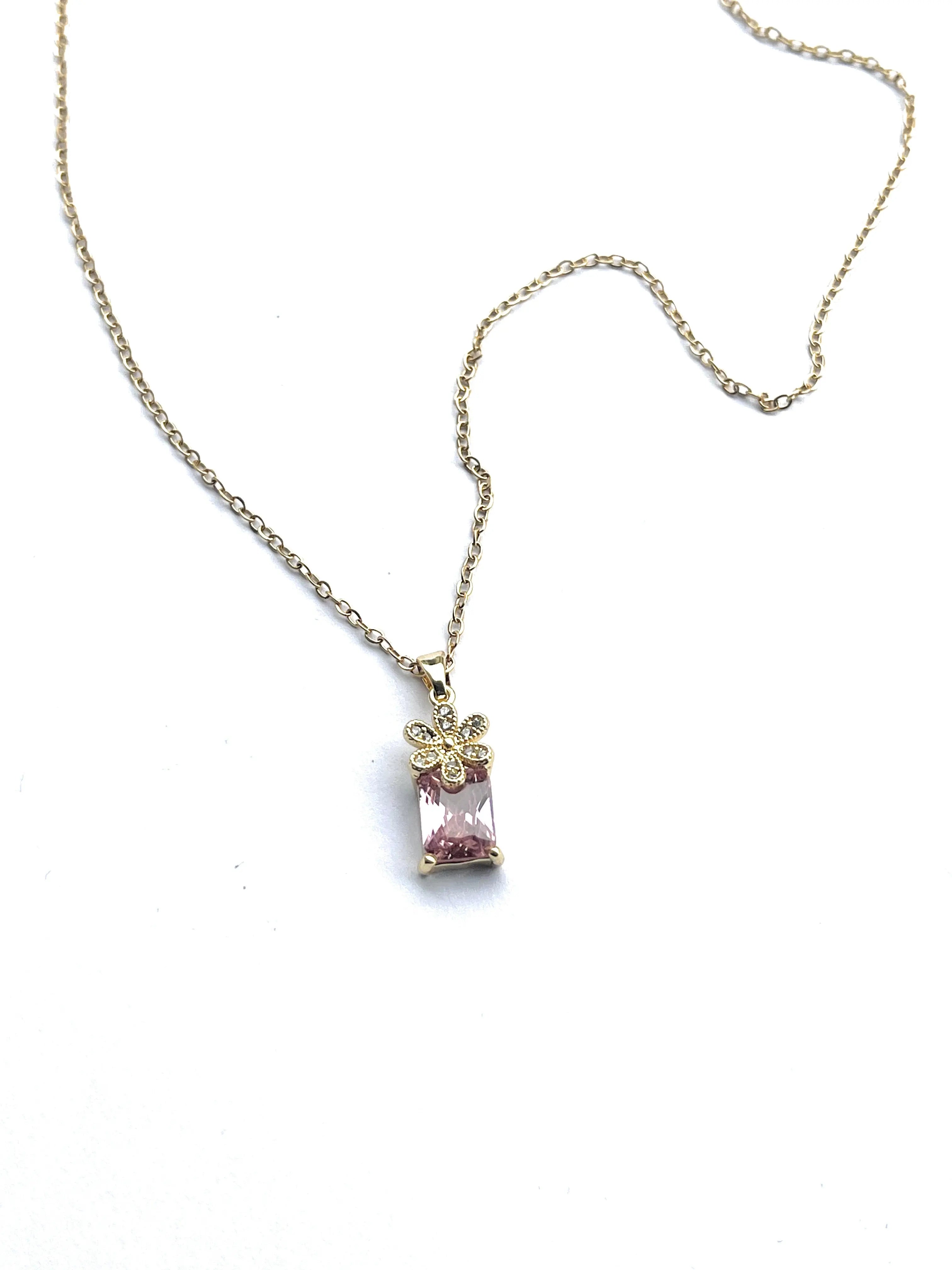 Collier Fleur Rose - Sani Jewelry