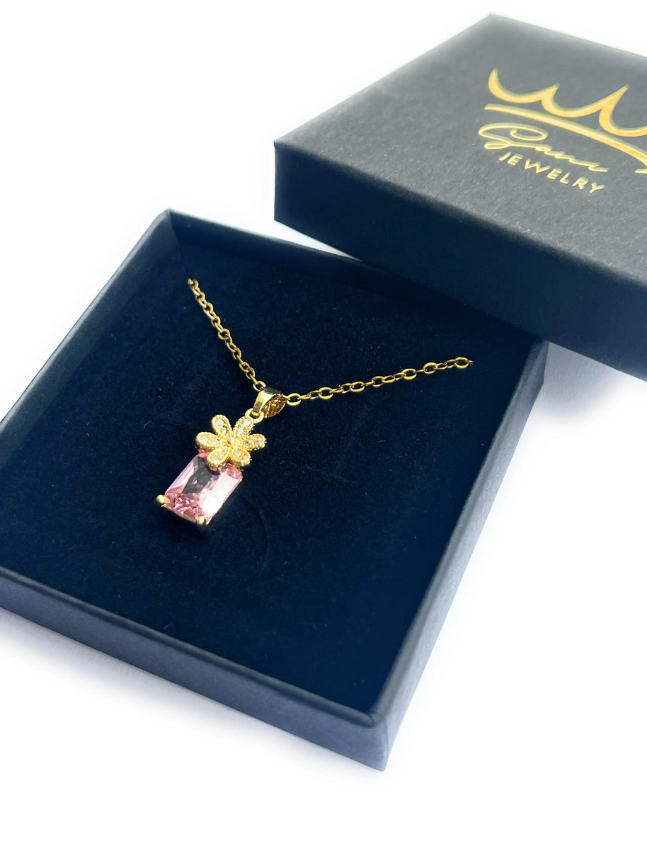 Collier Fleur Rose - Sani Jewelry