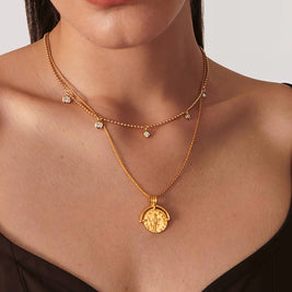 Collier Lune Cristalline Glozzo