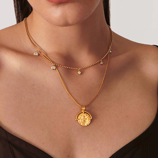 Collier Lune Cristalline Glozzo