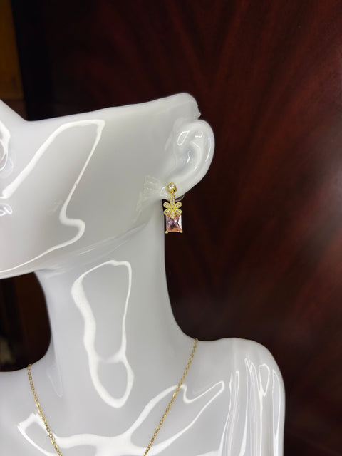 Boucles d'Oreilles Fleurs Roses - Sani Jewelry