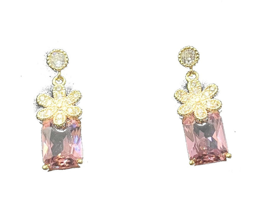Boucles d'Oreilles Fleurs Roses - Sani Jewelry